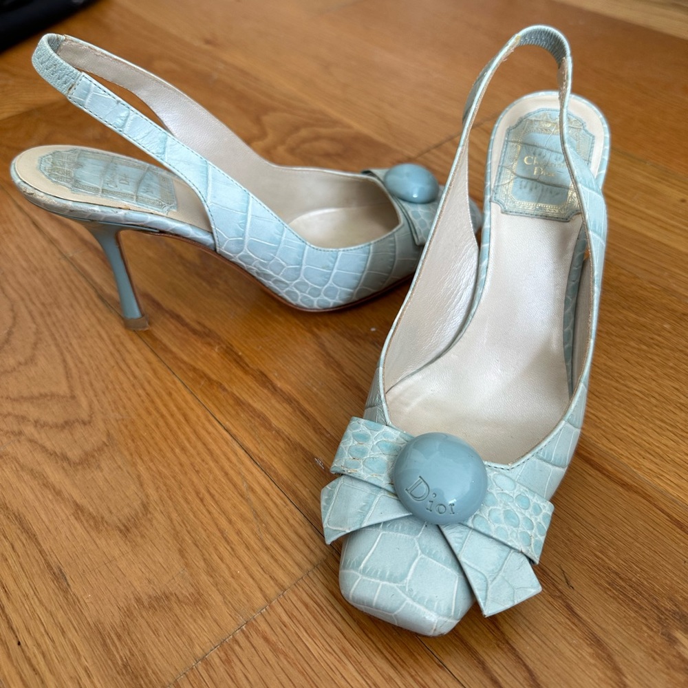 Vintage Christian Dior slingback heels.